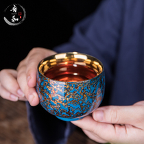 Master Wang Shun Bodhi wood leaf cup Master Cup lacquer handmade 24K pure gold Jianzhan wood kiln tea cup tea cup