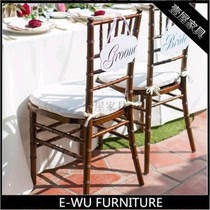 Modern European bamboo Festival chair solid wood white hotel chair restaurant wedding chair simple chair solid wood outdoor dining chair