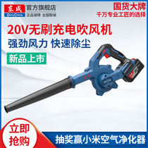 Dongcheng rechargeable brushless hair dryer lithium battery blower high power small car soot blower household dust collector