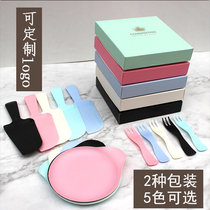 Cake tableware set water drop plastic disposable dinner plate knife and fork plate set birthday cake knife and fork plate 50 sets