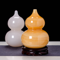 Natural jade gourd Lucky home living room entrance decoration TV wine cabinet Housewarming new home opening vase decoration