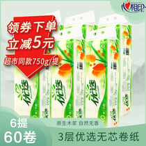 Heart printing preferred coreless long roll toilet paper household tissue toilet paper toilet paper full box