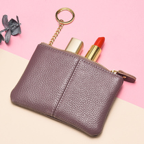 Head Layer Cow Leather Zero Wallet Woman Card Bag Key Bag Soft Leather Coin Bag Multilayer Zipper Mini Genuine Leather Short wallet