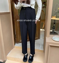 JUICE2203 waist design sensation small crowdfeeling with high waist display slim 90% straight cylinder western dress pants female spring new