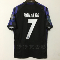 Retro Jersey 16-17 Real Madrid two guest black short sleeve football suit No. 7 C Luo 11 Bell long sleeve match suit