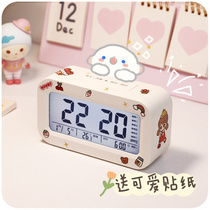 LED cute simple alarm clock desktop electronic clock students with girls high school dormitory bedroom charging clock ins