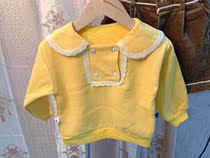 Brand one-meter glutinous velvet doll collar sweater yellow actual size 80-90 loss will not be returned