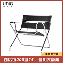 Uniju export designer Vasily chair black steel tube chair folding chair office lounge chair