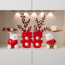 Bear married new wedding gift to bride bride girlfriend high-end practical wife engagement gift wedding room decoration