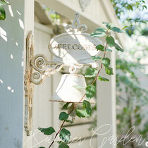 Retro old cast iron welcome wall hanging bell grocery garden decoration ins Japanese welcome card ring bell