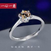 999 sterling silver ring simulation diamond ring for women to marry marry couples 1 karat mo sang shi dui jie ring false