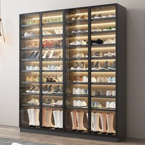 Shoe cabinet home door large-capacity balcony glass entry porch cabinet one simple high vertical solid wood locker