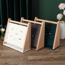 Flannel bevel vertical ring display rack Earrings earrings jewelry rack Live jewelry tray Jewelry store display rack