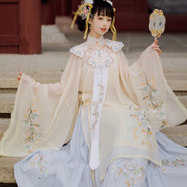 Original Ming Hanfu womens summer thin cabbage super fairy cloud shoulder full set of Chinese style three-piece ancient costume