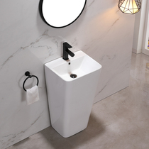 Column type washbasin hotel ceramic integrated floor center column basin balcony toilet wash basin conjoined column Basin