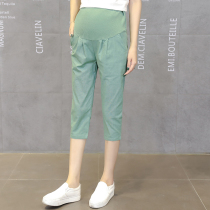 Pregnant Women summer pants summer thin cotton linen Capri pants 2021 summer New pregnant women leggings