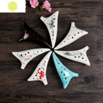 Twelve-hole Alto C- tune 12-hole AC-tune beginner student introductory Ocarina hand-painted ice crack belt learning accessories