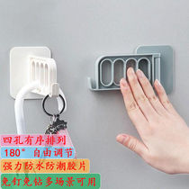 Multifunction folding-upholstered hanger plastic clothes hanger hanging wall-mounted clothes containing hanging rack free of punch door rear hook