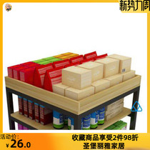 Supermarket beverage pile head steel wood shelf edible oil convenience store milk promotion table laundry detergent three-layer display pile