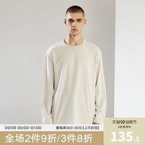 CHINISM DAILY BLANK CH simple solid color long sleeve T-shirt mens Tide brand wash do old high street top