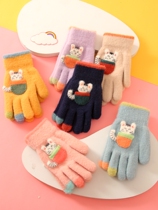 Japanese childrens small gloves baby New Five Fingers cute thin boys and girls children warm in autumn and winter warm full finger gloves