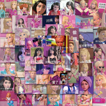 60 pieces of Barbie Doll Expression Pack Sticker Cartoon Cute Hand Ledger phone Graffiti Decorative Sticker waterproof not to repeat