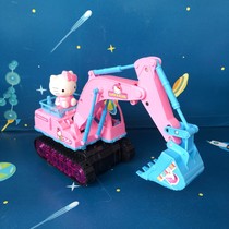 Children boy Electric Piggy Excavator Girl Pink Hello Kitty Excavator Light Music Toy car