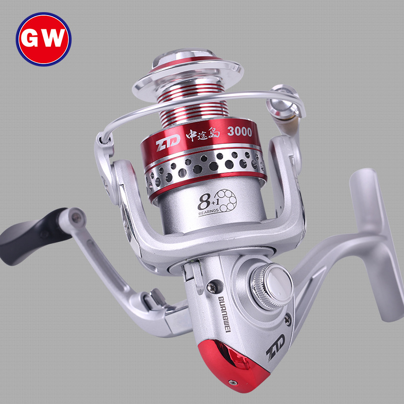Guangwei GW Midway Island spinning wheel fishing wheel all-metal wire cup fishing line wheel sea pole wheel far cast fishing wheel chi fishing Lua