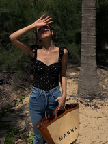 HUYIFAN wave point short section with small camisole womens summer design sense niche wear 2021 new top