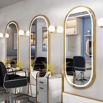 Special mirror for barbershop with LED light hairdressing mirror single-sided net red tide hair salon wall cut cosmetic mirror