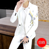 Suit Jacket Spring and Autumn Korean version of the mens clothing Net Red Tide brand hair stylist slim suit suit suit suit