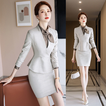 Professional clothing temperament goddess Fan long sleeve beauty salon front desk fashion hotel manager Sales Department jewelry store overalls