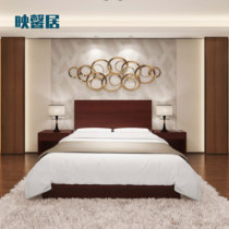 Hotel bed Hotel furniture Standard room Full set apartment board double hotel room bed customization