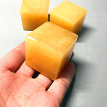 Natural white jade square jade seal beige jade jade square can be customized lettering seal carving square decoration