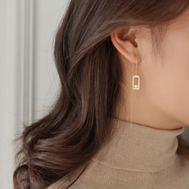 Sterling silver long earrings face thin advanced earrings Korean temperament earrings 2021 New Tide earrings female
