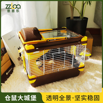 zzloa pet hamster cage gold silk bear cage extra-large villa large anti-jailbreak special double cage supplies