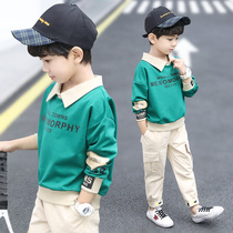 Childrens clothing boy clothes autumn clothes 2021 new foreign boy Korean sports leisure handsome autumn base shirt tide