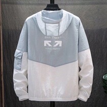 Summer new mens sun protection clothing jacket youth ultra-thin breathable all-match jacket student UV protection skin clothing