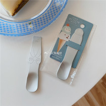 (And the sea)Japan imported silver aluminum stainless steel ice cream spoon cartoon white bear penguin yogurt spoon