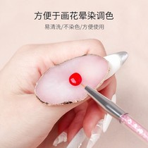 Ring palette color makeup disc pigment blending foundation resin agate nail ring small square plate