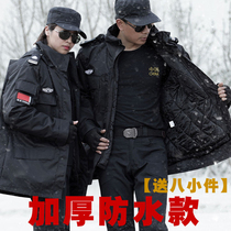 Winter thickened cold-resistant black training coat mens short new cold-proof military fans Labor insurance cotton-padded jacket winter overalls
