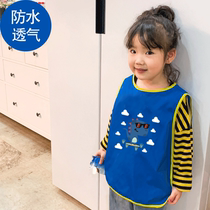 Baby Summer eating apron Nursery Hood Clothing Waterproof Sleeveless Vest Style Customised Children Anti-Wearing Apron Thin