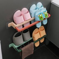 Punch-free multifunctional pull-out towel bar trailer rack