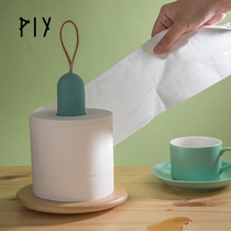PIY kitchen paper towel rack Wooden vertical creative paper towel holder Solid wood Nordic simple desktop household roll paper holder