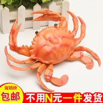 Simulation crab lobster soft rubber marine animal model hairy crab childrens early education cognitive toy vocal crab