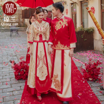 Xiuhe dress bride champagne color 2021 new Chinese wedding dress toast suit dragon and phoenix coat cabinet dress summer