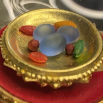 Shakyamuni colorful large solid seed binding Tibetan offering Stupa Gawu 7-8mm(sky blue)