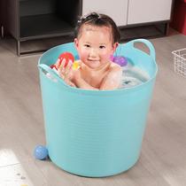 Extra large childrens bath bucket baby raised thermal insulation bath bucket thick bath tub plastic baby bath bucket