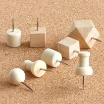 (40 pieces)ins wind wooden I-shaped nails Small nails Decorative wall nails Art push pins tacks can be nailed to the wall without trace Press nails Household fixed creative cork board message board Photo wall nails