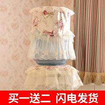 Relief embroidered drinking water cover dust cover drinking machine bucket cover European fabric lace water dispenser cover living room household